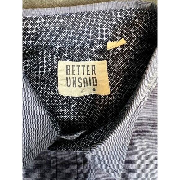 Better Unsaid Mens Shirt Blue Size X-Large Long Sleeves Roll-Tab - Picture 3 of 10